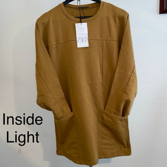 Zara Mustard Dress With Pockets NWT - Picture 16 of 16